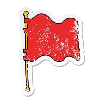 Distressed sticker of a cartoon flag Stock Illustration