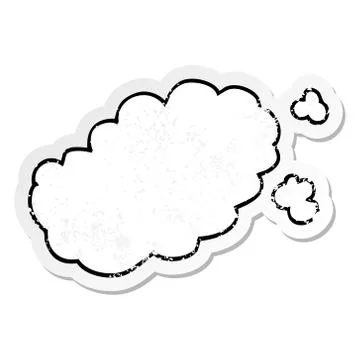 Distressed sticker of a cartoon puff of smoke Stock Illustration