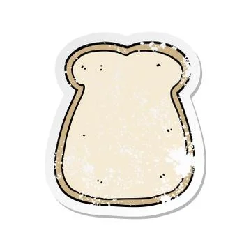 Distressed sticker of a cartoon slice of bread イラスト素材
