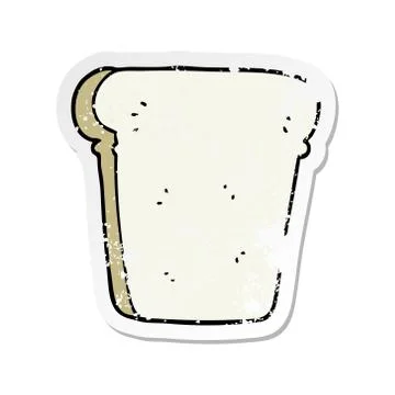 Distressed sticker of a cartoon slice of bread イラスト素材