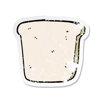 Distressed sticker of a cartoon slice of bread イラスト素材