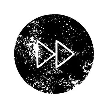 Distressed symbol fast forward button Stock Illustration