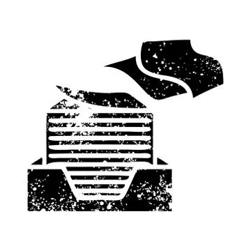 Distressed symbol stack of office papers 스톡 일러스트