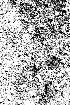 Distressed texture black cracks, graininess on a colorless surface. Stock Illustration