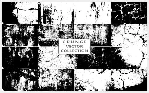 Distressed texture overlay vector collection. Rough Grunge texture background Stock Illustration