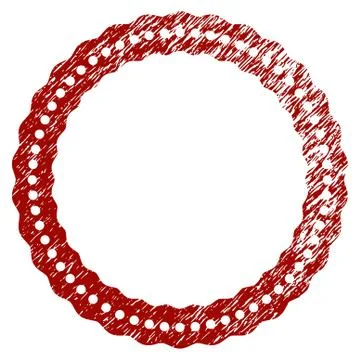 Distressed Textured Dotted Rosette Circular Frame Stock Illustration