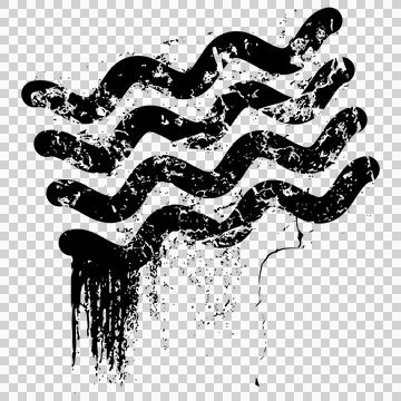 Distressed wave lines grunge stamp mark イラスト素材