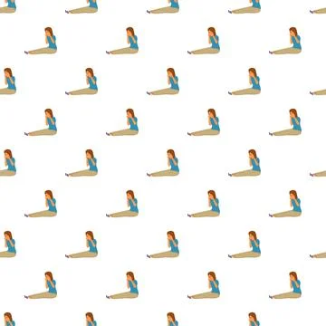 Distressed woman crying seamless pattern illustrating sadness イラスト素材