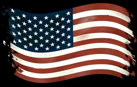 Distressedamericanflag-background Stock Illustration