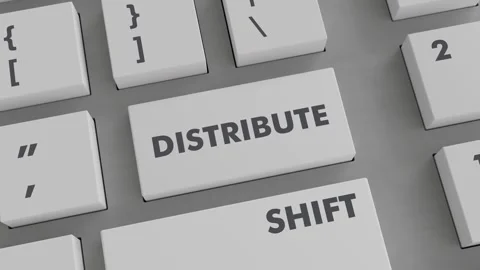 DISTRIBUTE BUTTON PRESSING ON KEYBOARD Vídeo Stock 256878643
