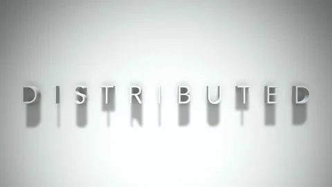 Distributed 3D title animation with shadows on a white background Vídeo Stock 296921946