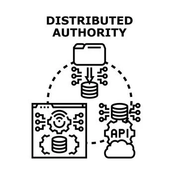 Distributed authority concept vector icon illustration Stock Illustration