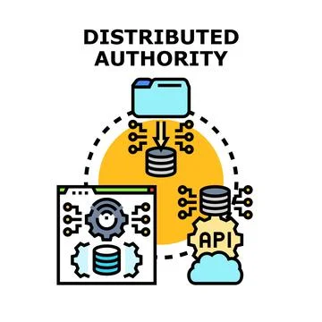 Distributed authority concept vector icon illustration Stock Illustration