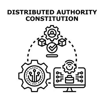 Distributed authority constitution concept for blockchain system 库存插图