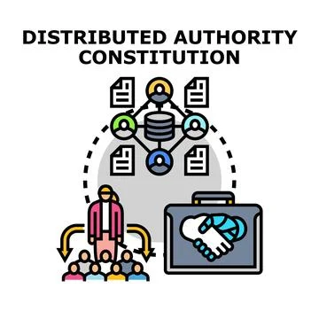 Distributed authority constitution forming organizational agreement Stock Illustration