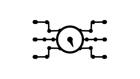 Distributed Clock Network Icon Stock Footage 340305904