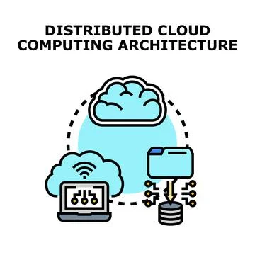 Distributed cloud computing architecture data storage concept Stock Illustration