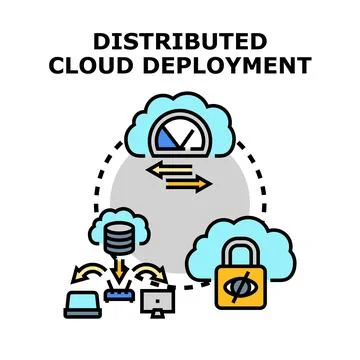 Distributed cloud deployment architecture representing data processing イラスト素材