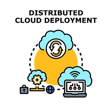 Distributed cloud deployment concept for global network 库存插图