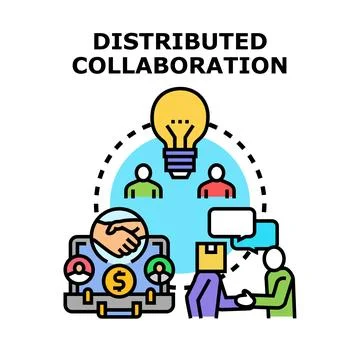 Distributed collaboration concept uniting global business team イラスト素材