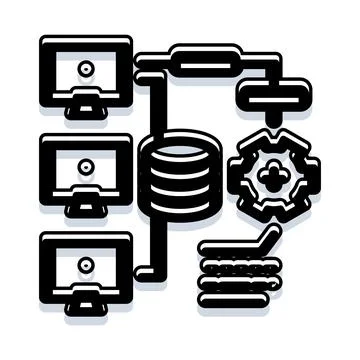 Distributed computer network processing data and information イラスト素材