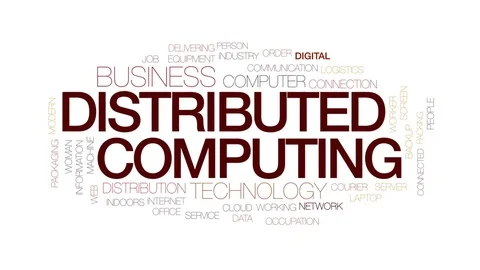 Distributed computing animated word cloud, text design animation.Kinetic Stock Footage 76718530