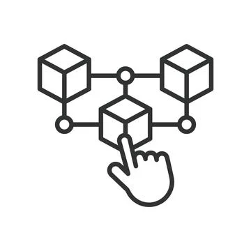 Distributed computing, icon in line design. Distributed computing, cloud イラスト素材