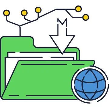 Distributed data base icon vector global network Stock Illustration