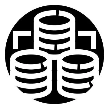 Distributed data storage processing database server icon イラスト素材