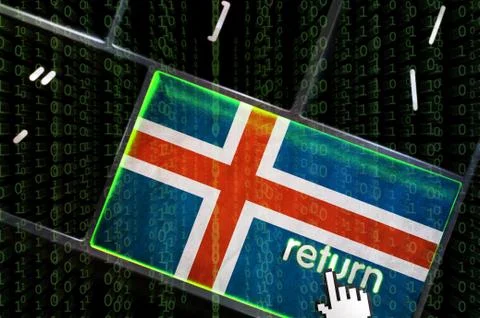 Distributed denial of service concept with the focus on the return button ove Stockillustratie