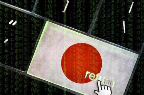 Distributed denial of service concept with the focus on the return button ove Stockillustratie