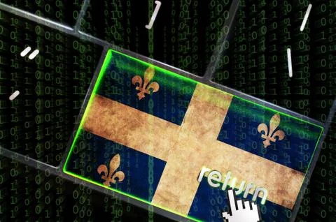 Distributed denial of service concept with the focus on the return button ove Stockillustratie