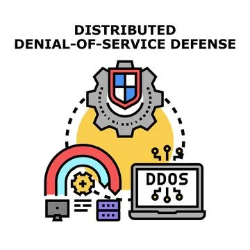 Distributed denial of service protection system concept Stock Illustration
