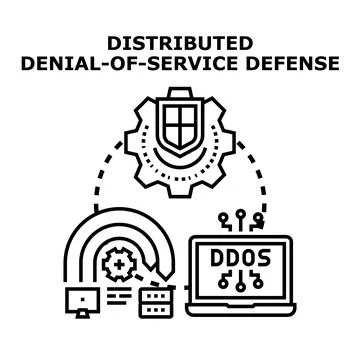 Distributed denial of service protection system concept Stock Illustration