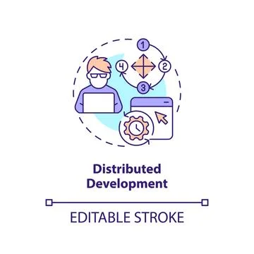 Distributed development concept icon Illustrazione stock