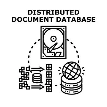 Distributed document database system managing global information Stock Illustration