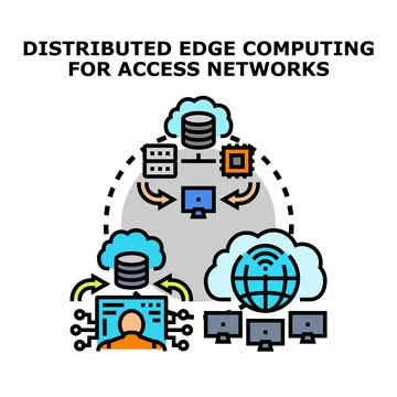 Distributed edge computing providing access network infrastructure Stock Illustration