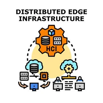 Distributed edge infrastructure for cloud computing network Illustrazione stock
