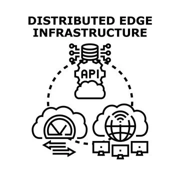 Distributed edge infrastructure concept for computing network Stock Illustration