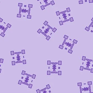 Distributed generation electric grid line seamless pattern Stock Illustration