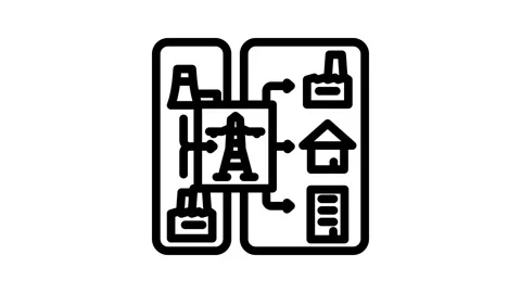 Distributed generation electric line icon animation Vídeo Stock 326759231