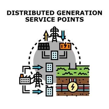Distributed generation service points for energy supply Stock Illustration