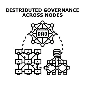 Distributed governance management across blockchain networks 库存插图