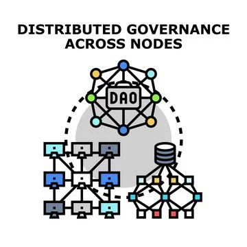 Distributed governance management across blockchain networks Stock Illustration