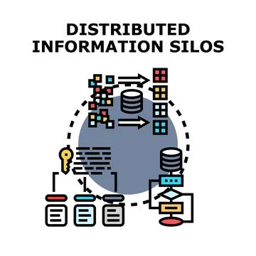 Distributed information silos concept vector illustration イラスト素材