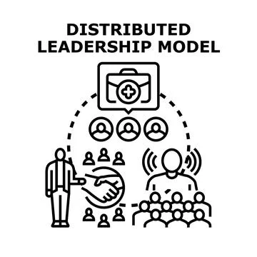 Distributed leadership model concept for business team Stock Illustration