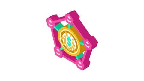 Distributed ledger decentralized application isometric icon animation Vídeo Stock 327280489