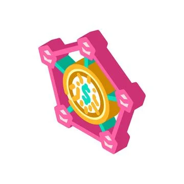 Distributed ledger decentralized application isometric icon vector illustrati Ilustração Stock