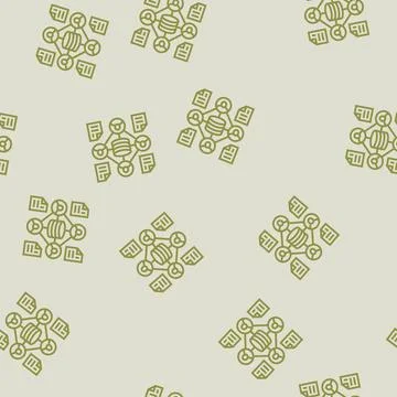 Distributed ledger decentralized application line seamless pattern Ilustração Stock