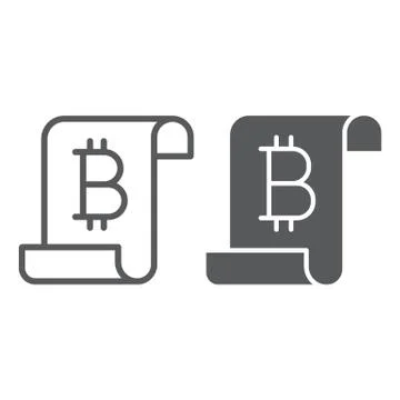 Distributed ledger line and glyph icon, finance Illustrazione stock
